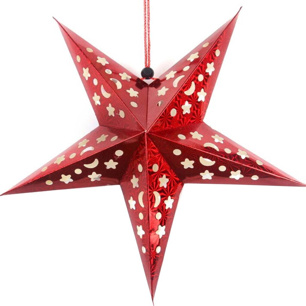 Декор новорічний підвісний Зірка 60см (червоний) від компанії Shock km ua - фото 1