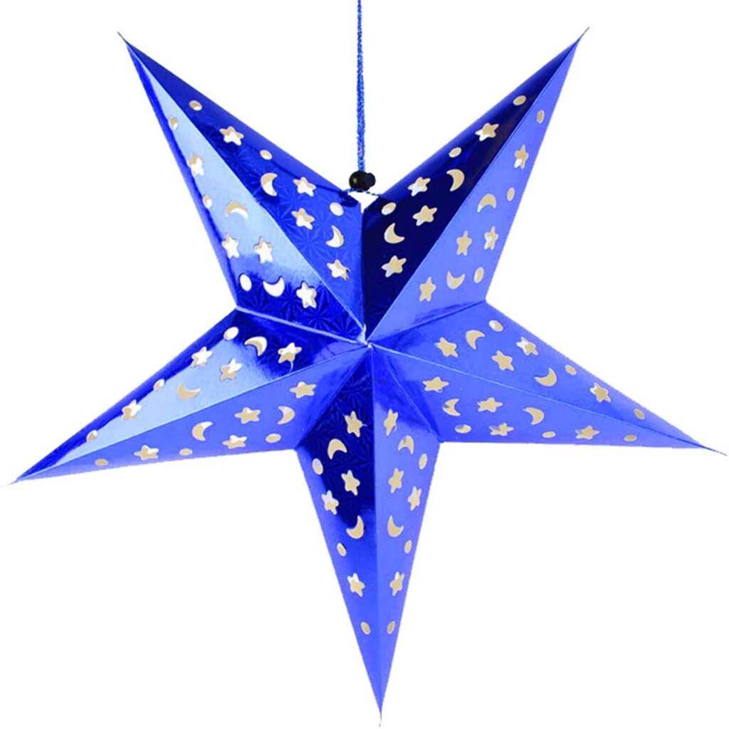 Декор новорічний підвісний Зірка 60см (синій) від компанії Shock km ua - фото 1