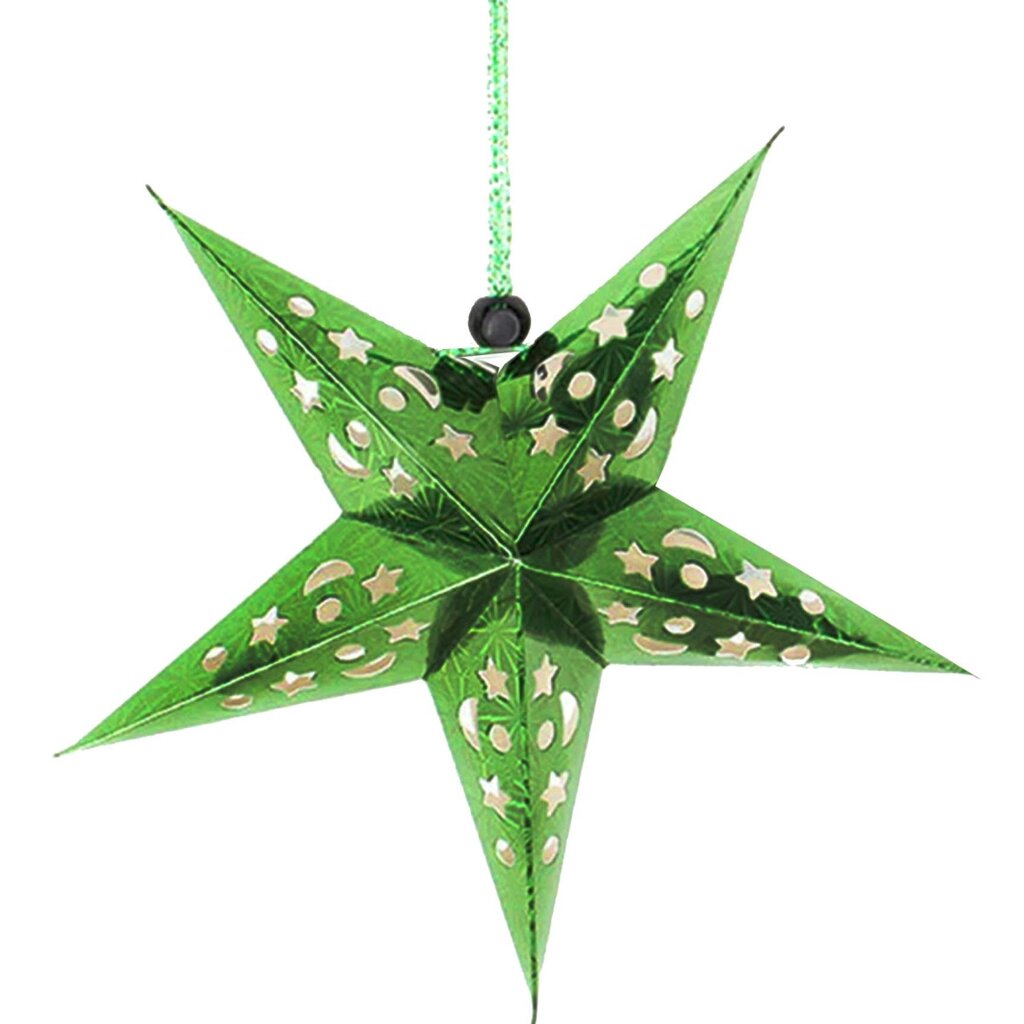Декор новорічний підвісний Зірка 60см (зелений) від компанії Shock km ua - фото 1