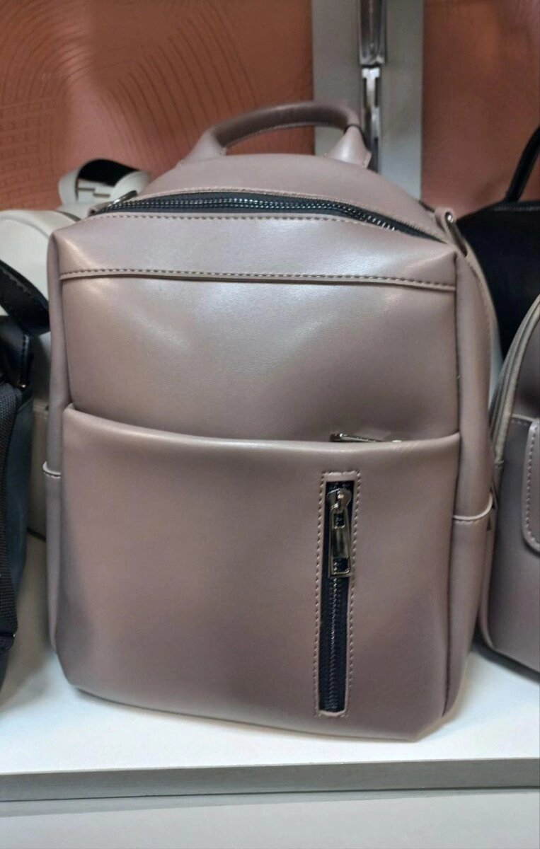 ДИМЧАТИЙ (темний беж) — сумка-рюкзак - великий якісний із зручною кишенею спереду (Луцьк, 802) від компанії Shock km ua - фото 1