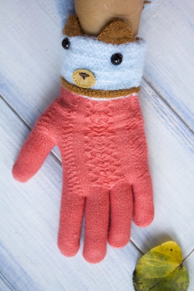 Дитячі рукавички Ведмедик від компанії Shock km ua - фото 1