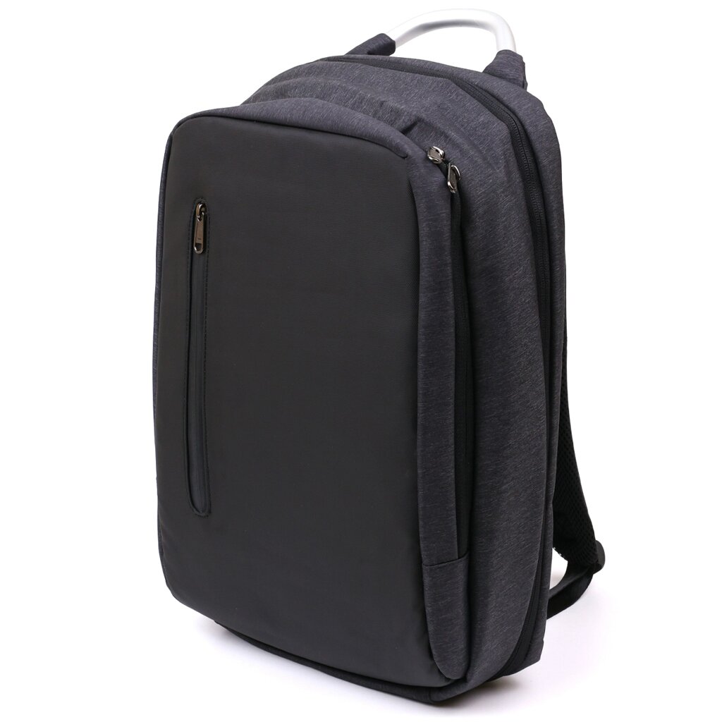 Добротний чоловічий рюкзак із текстилю Vintage 20490 Чорний від компанії Shock km ua - фото 1