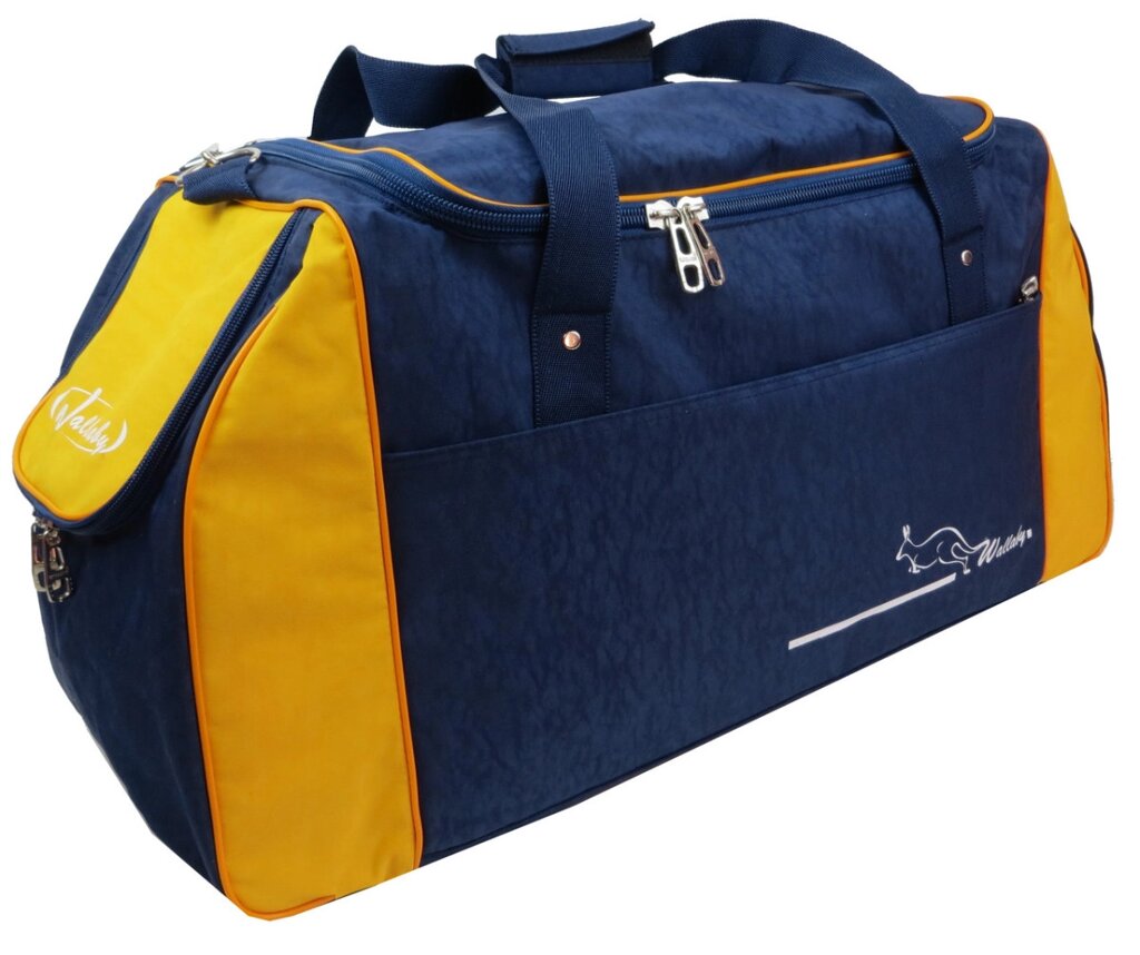 Дорожня сумка 59L Wallaby, Україна 447-9 синій з жовтим від компанії Shock km ua - фото 1