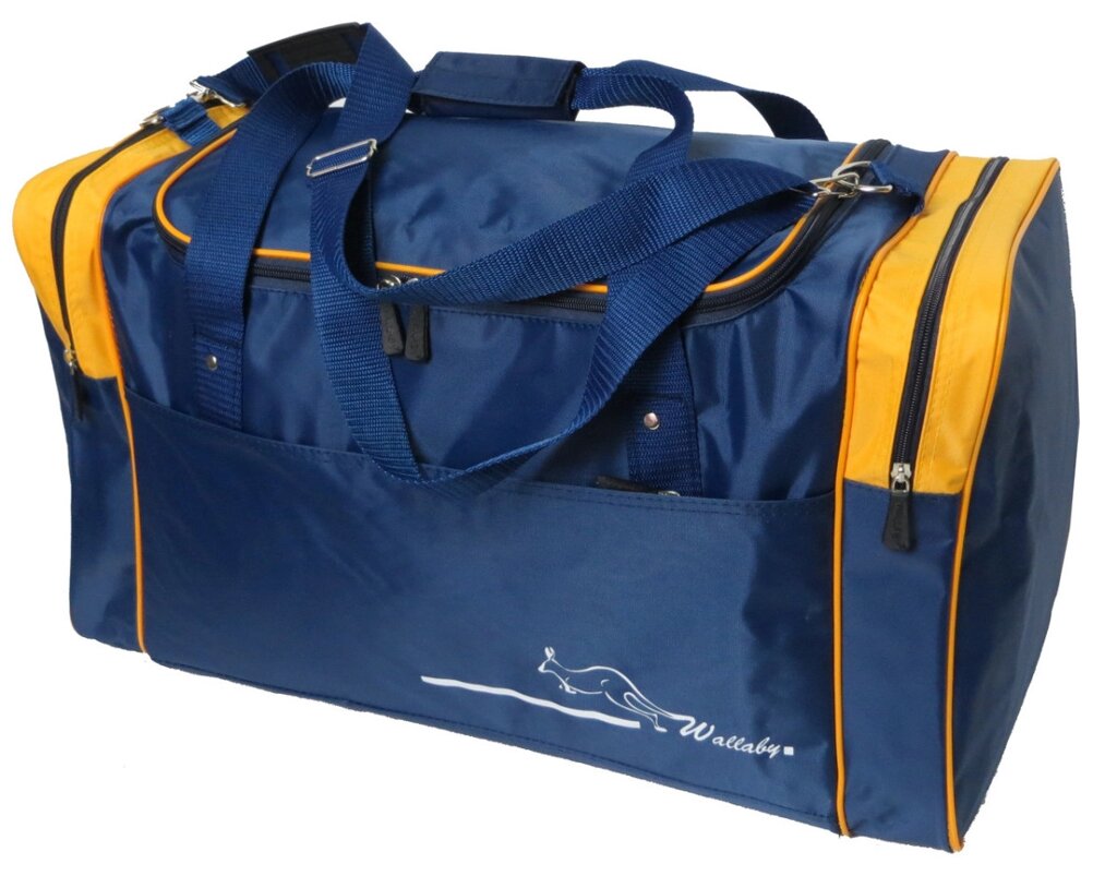 Дорожня сумка 60 л Wallaby 430-3 синій з жовтим від компанії Shock km ua - фото 1
