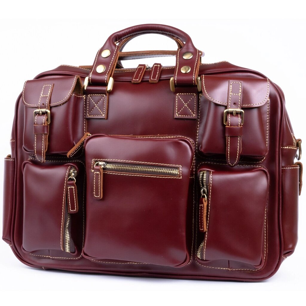 Дорожня сумка-портфель Vintage 14776 Бордова від компанії Shock km ua - фото 1