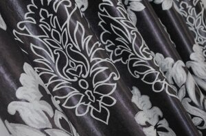 Двостороння тканина блекаут-софт, колекція "Корона"Колір чорний з сірим. Код 1273ш