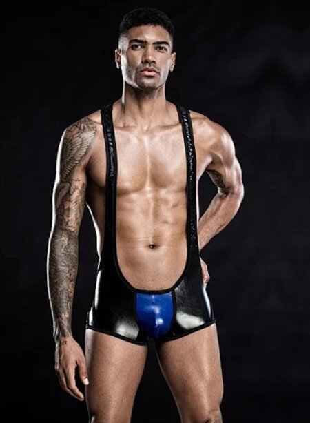 Еротичний чоловічий боді Bodysuit Black S/L від компанії Shock km ua - фото 1