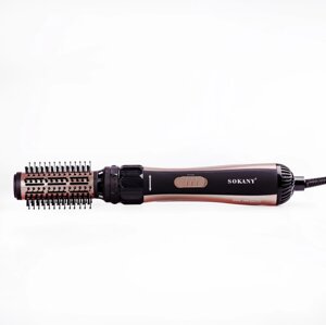 Фен стайлер для волосся 2 в 1 керамічний 1000 Вт поворотна насадка і щітка фен Sokany SD-903