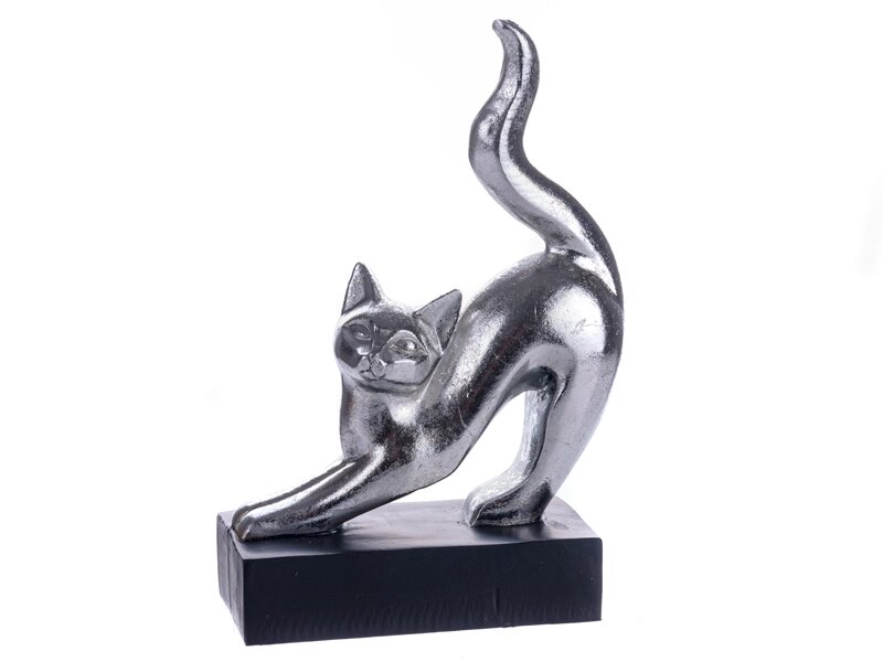 Фігурка декоративна Lefard Кішка 192-074 срібляста від компанії Shock km ua - фото 1