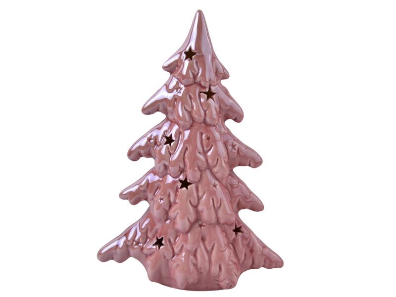 Фігурка декоративна з підсвічуванням Lefard Ялинка 919-258 19 см рожева від компанії Shock km ua - фото 1