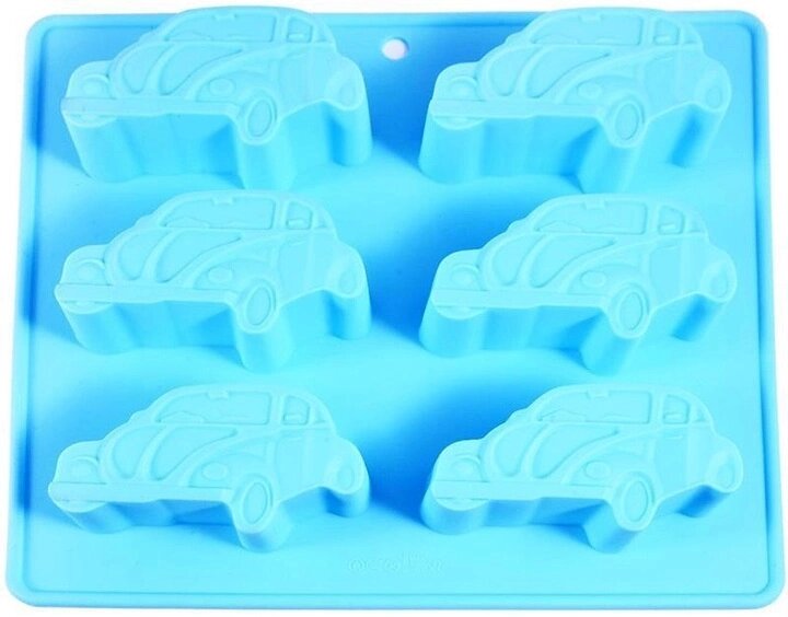 Форма для випічки кексів Fissman Машинки BW-6544-6 22х20 см блакитна від компанії Shock km ua - фото 1