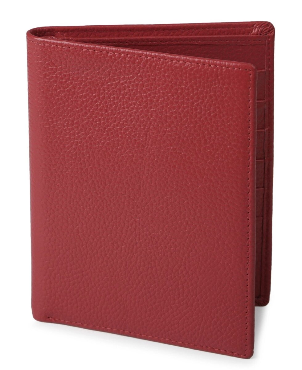 Гаманець SHVIGEL 13831 шкіряний з відділеннями для паспортів Червоний від компанії Shock km ua - фото 1