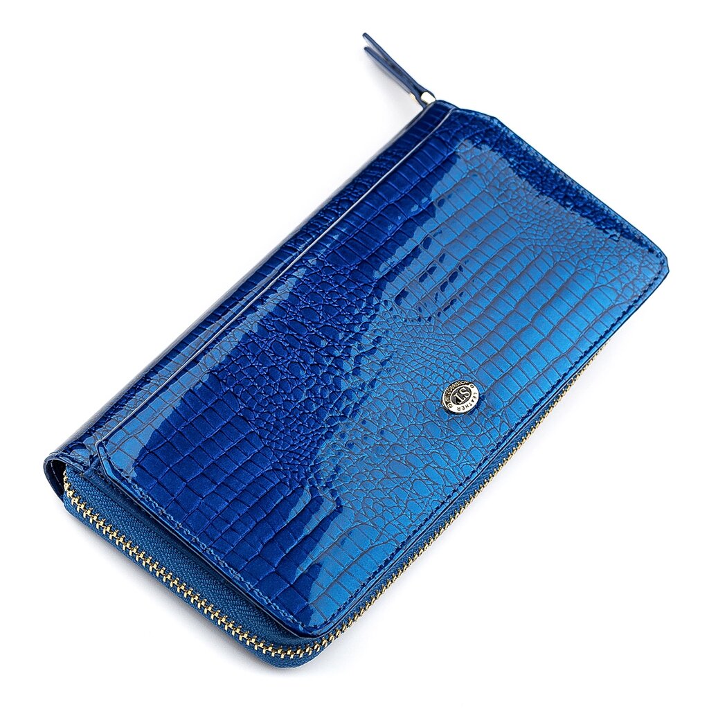Гаманець жіночий ST Leather 18435 (S7001A) лакований Синій від компанії Shock km ua - фото 1