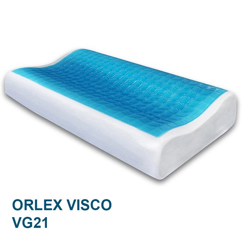 Гелева подушка ортопедична ORLEX VISCO VG21 з підтримкою шиї, подушка термо-гелева від компанії Shock km ua - фото 1