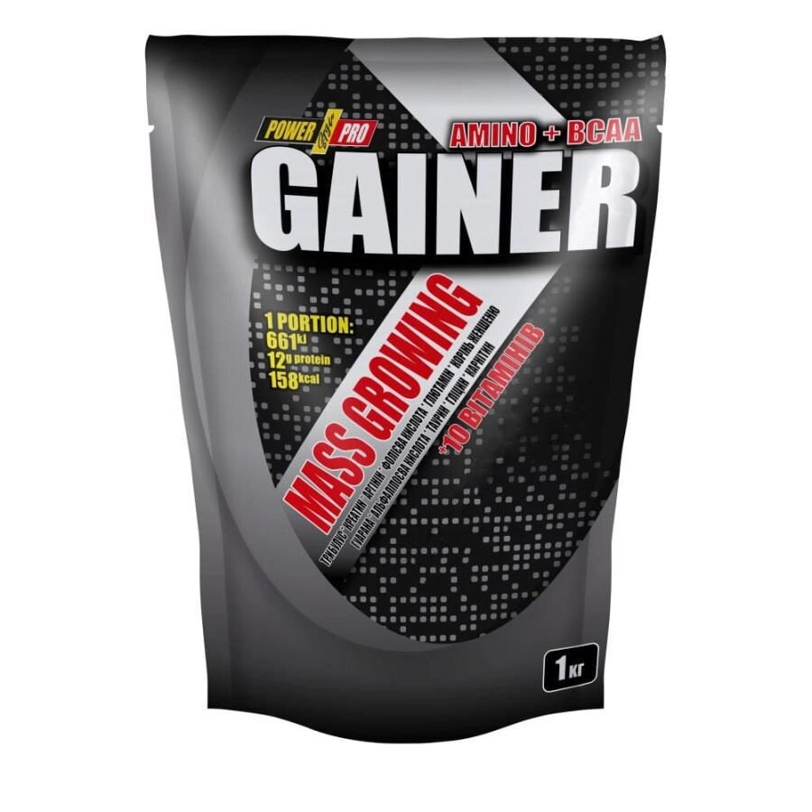 Гейнер Power Pro Gainer, 1 кг Ягода від компанії Shock km ua - фото 1