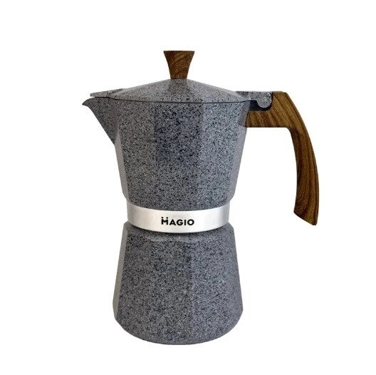 Гейзерна кавоварка Magio MG-1011 300 мл 6 чашок сіра від компанії Shock km ua - фото 1