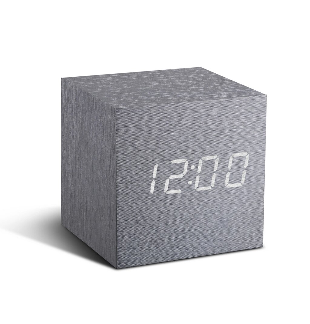 Годинник-будильник на акумуляторі Cube Gingko (Англія), алюміній від компанії Shock km ua - фото 1