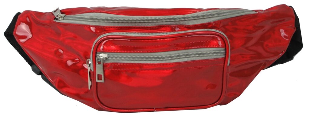 Голограмна сумка на пояс зі шкірозамінника Loren SS113 червона від компанії Shock km ua - фото 1