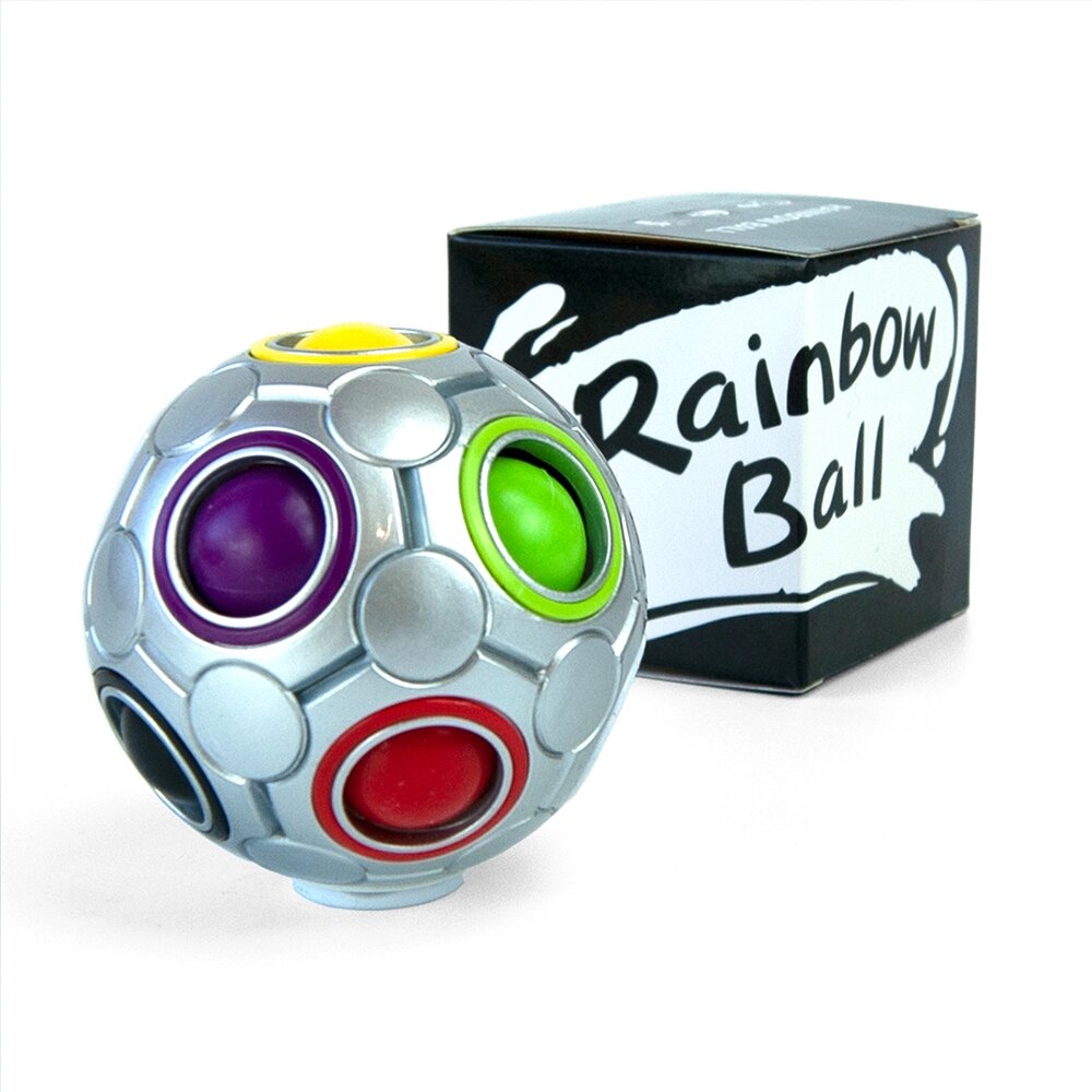 Головоломка антистрес 3D П'ятнашки IQ Rainbow Ball (срібло) від компанії Shock km ua - фото 1