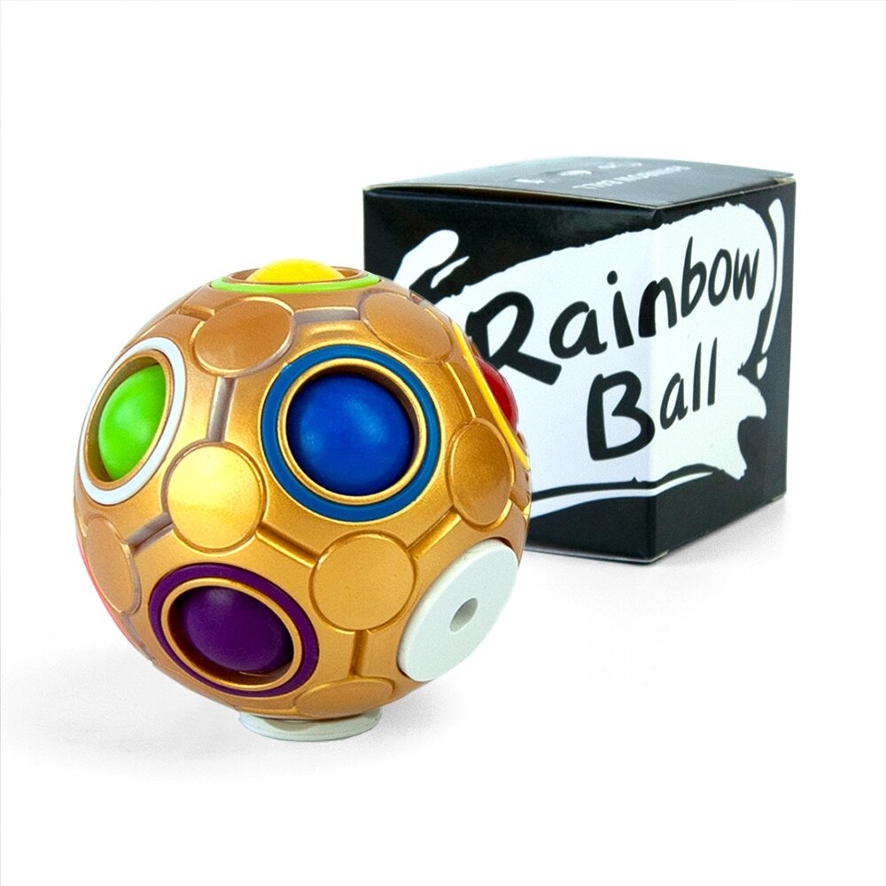Головоломка антистрес 3D П'ятнашки IQ Rainbow Ball (золото) від компанії Shock km ua - фото 1