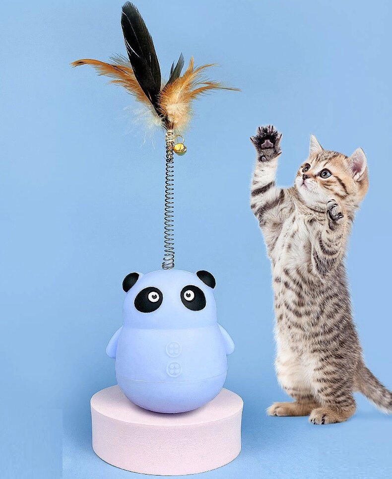 Іграшка годівниця для котів Панда 10808 8.5х25 см блакитна від компанії Shock km ua - фото 1