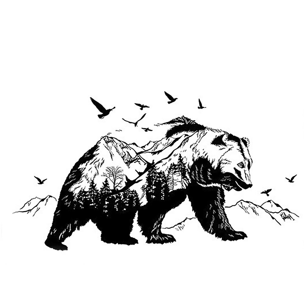 Інтер'єрна наклейка ZOO Чорний Гірський ведмідь XL8271 90х60см від компанії Shock km ua - фото 1