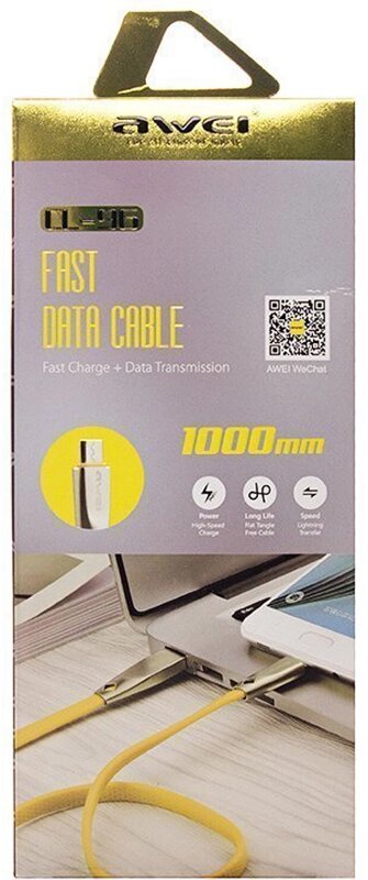 Кабель AWEI CL-96 Micro cable 1m Yellow від компанії Shock km ua - фото 1