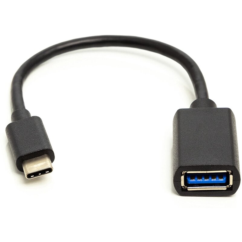 Кабель PowerPlant OTG USB 2.0 AF - Type-C, 0.1 м від компанії Shock km ua - фото 1