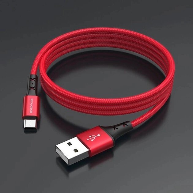 Кабель USB Borofone micro-USB BX20-M-Red 1 м червоний від компанії Shock km ua - фото 1