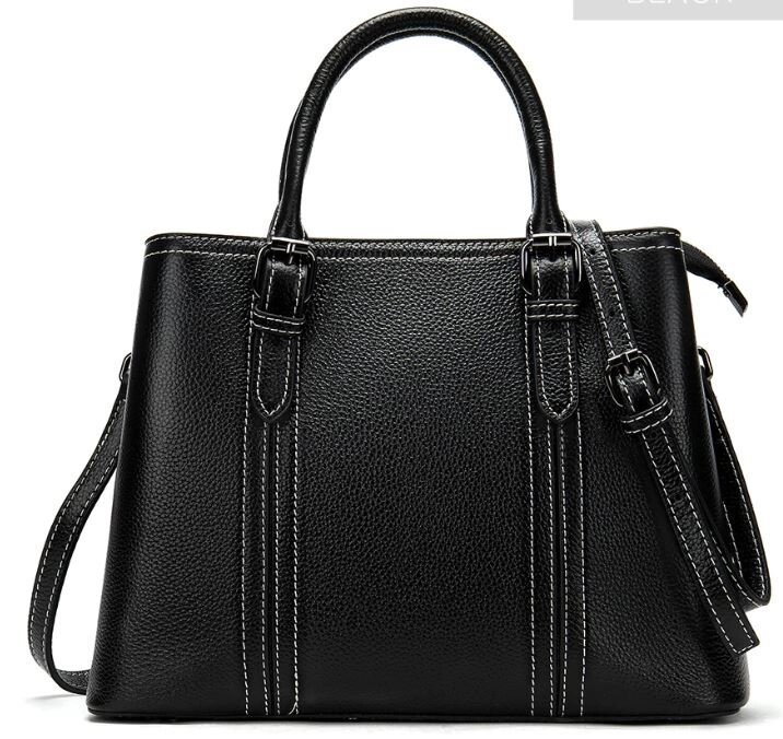Класична жіноча сумка в шкірі флотар Vintage 14861 Чорна від компанії Shock km ua - фото 1
