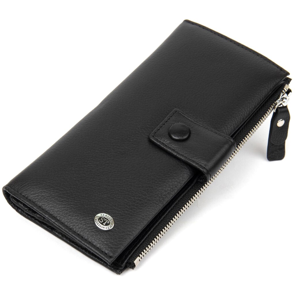 Класичний гаманець-клатч ST Leather 19373 Чорний від компанії Shock km ua - фото 1