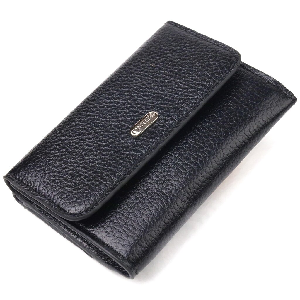 Класичний жіночий гаманець із натуральної шкіри флотар CANPELLINI 21591 Чорний від компанії Shock km ua - фото 1