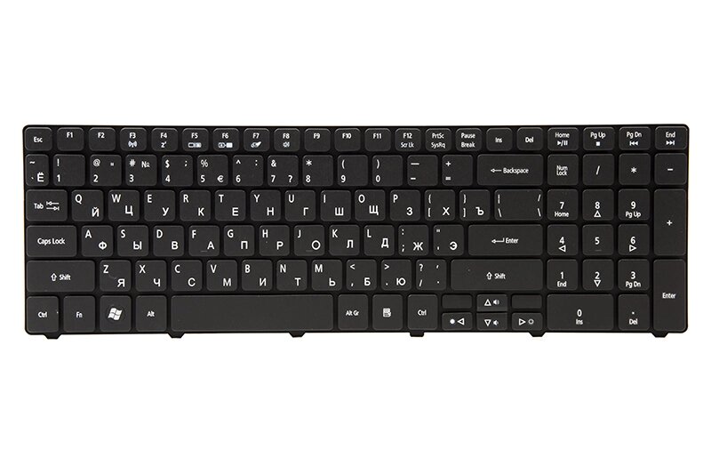 Клавiатура для ноутбука ACER Aspire 5236, eMahines E440 чoрний, чoрний фрейм від компанії Shock km ua - фото 1