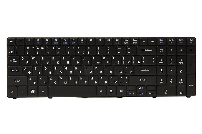 Клавiатура для ноутбука ACER Aspire 5810 чорний, чорний фрейм від компанії Shock km ua - фото 1