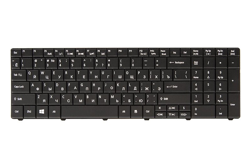 Клавіатура для ноутбука ACER Aspire E1-521, TravelMate 5335 чорний, чорний фрейм від компанії Shock km ua - фото 1