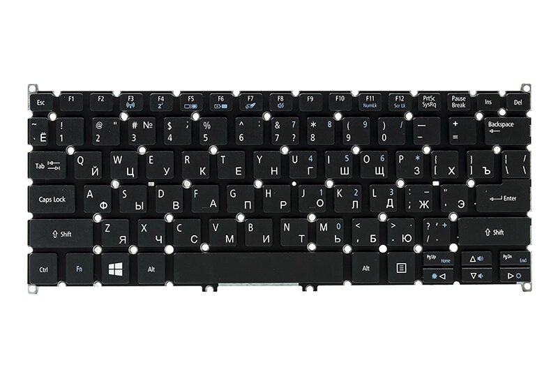 Клавiатура для ноутбука ACER Aspire E3-111, V5-122 чoрний, без фрейма від компанії Shock km ua - фото 1