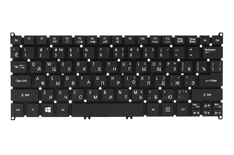 Клавiатура для ноутбука ACER Aspire S3, S5, One 756, TravelMate B1 чoрний, без фрейма від компанії Shock km ua - фото 1
