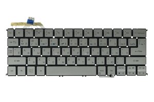 Клавiатура для ноутбука ACER Aspire S7-191 підсвічування клавiш, сріблястий, без фрейма