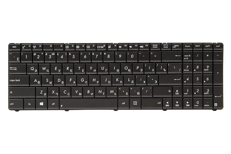 Клавiатура для ноутбука ASUS A52, K52, X54 (N53 version) чoрний, чoрний фрейм від компанії Shock km ua - фото 1