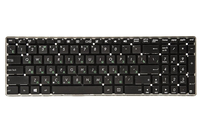 Клавiатура для ноутбука ASUS K55, K75A, K75VD чoрний, без фрейма від компанії Shock km ua - фото 1