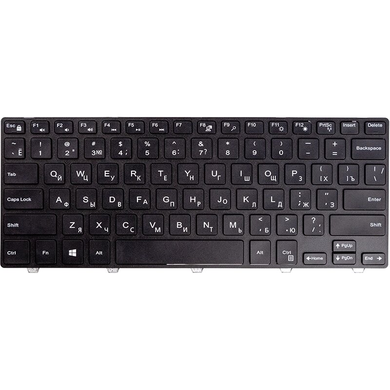 Клавіатура для ноутбука DELL Inspiron 14 3000, 3441, чорний, чорний фрейм від компанії Shock km ua - фото 1