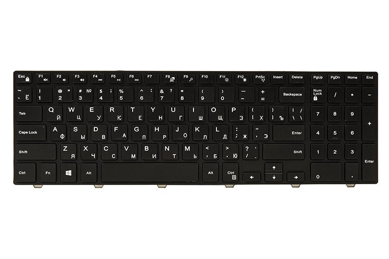 Клавіатура для ноутбука DELL Inspiron 15: 3000, 5000 чорний, чорний фрейм від компанії Shock km ua - фото 1
