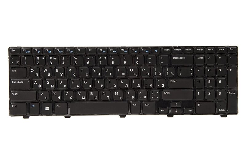 Клавіатура для ноутбука DELL Inspiron 15: 3521; Vostro: 2521 чорний, чорний фрейм від компанії Shock km ua - фото 1