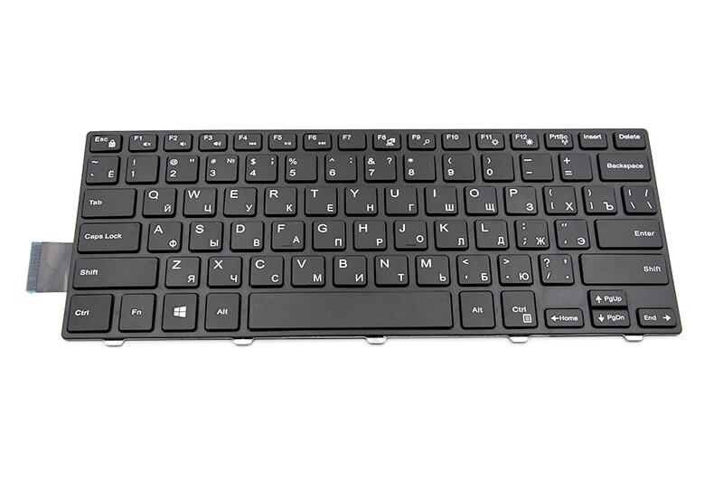 Клавiатура для ноутбука DELL Inspiron 5447 чорний, чорний фрейм від компанії Shock km ua - фото 1
