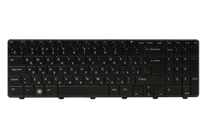 Клавiатура для ноутбука DELL Inspiron N5010 чорний, чорний фрейм (big Enter)