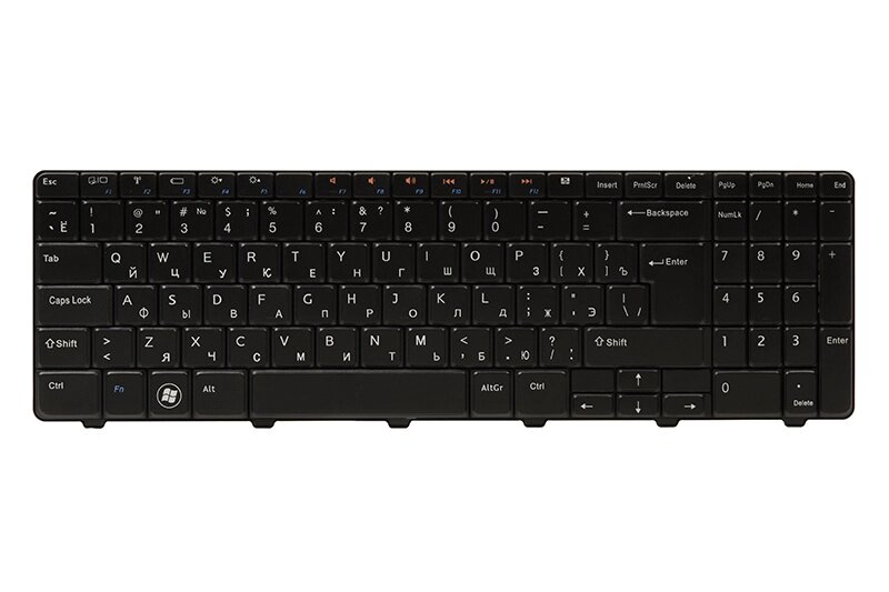 Клавiатура для ноутбука DELL Inspiron N5010 чорний, чорний фрейм (big Enter) від компанії Shock km ua - фото 1