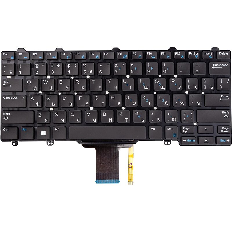 Клавiатура для ноутбука DELL Latitude E5270, E7270 чoрний, підсвічування від компанії Shock km ua - фото 1