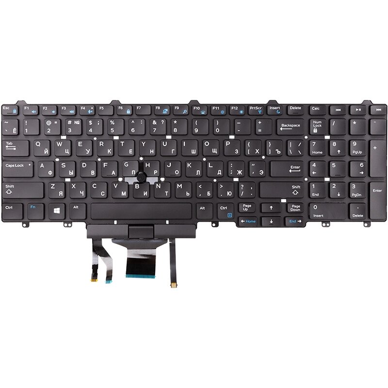 Клавіатура для ноутбука DELL Latitude E5550, E5570 чорний, без фрейму від компанії Shock km ua - фото 1