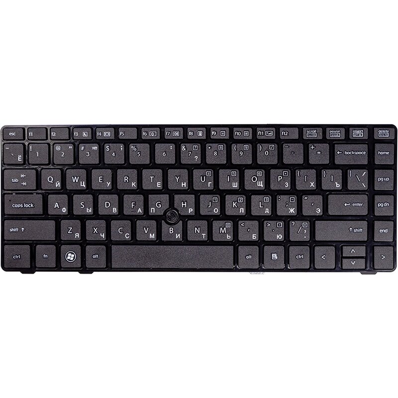 Клавiатура для ноутбука HP Elitebook 8460P, ProBook 6460b чoрний, чoрний фрейм від компанії Shock km ua - фото 1