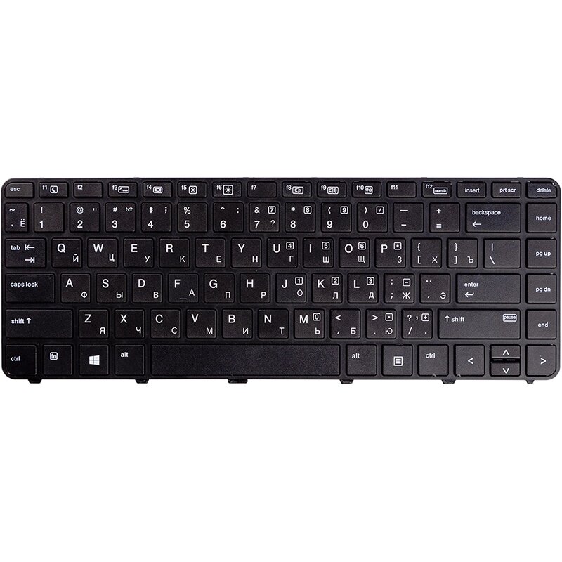 Клавiатура для ноутбука HP Probook 430 G3, 440 G3 чорний, чорний фрейм від компанії Shock km ua - фото 1